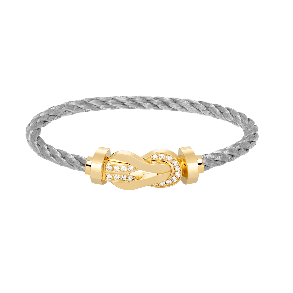 [Select]CHANCE LARGE 8 FIGURE BUCKLE HALF DIAMOND BRACELET GOLD