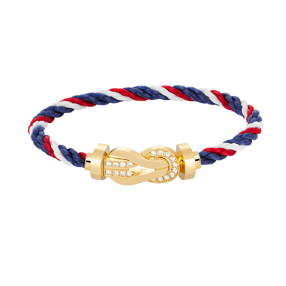 [Select]CHANCE LARGE 8 FIGURE BUCKLE HALF DIAMOND BRACELET GOLD