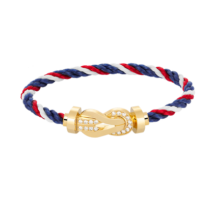 [Select]CHANCE LARGE 8 FIGURE BUCKLE HALF DIAMOND BRACELET GOLD