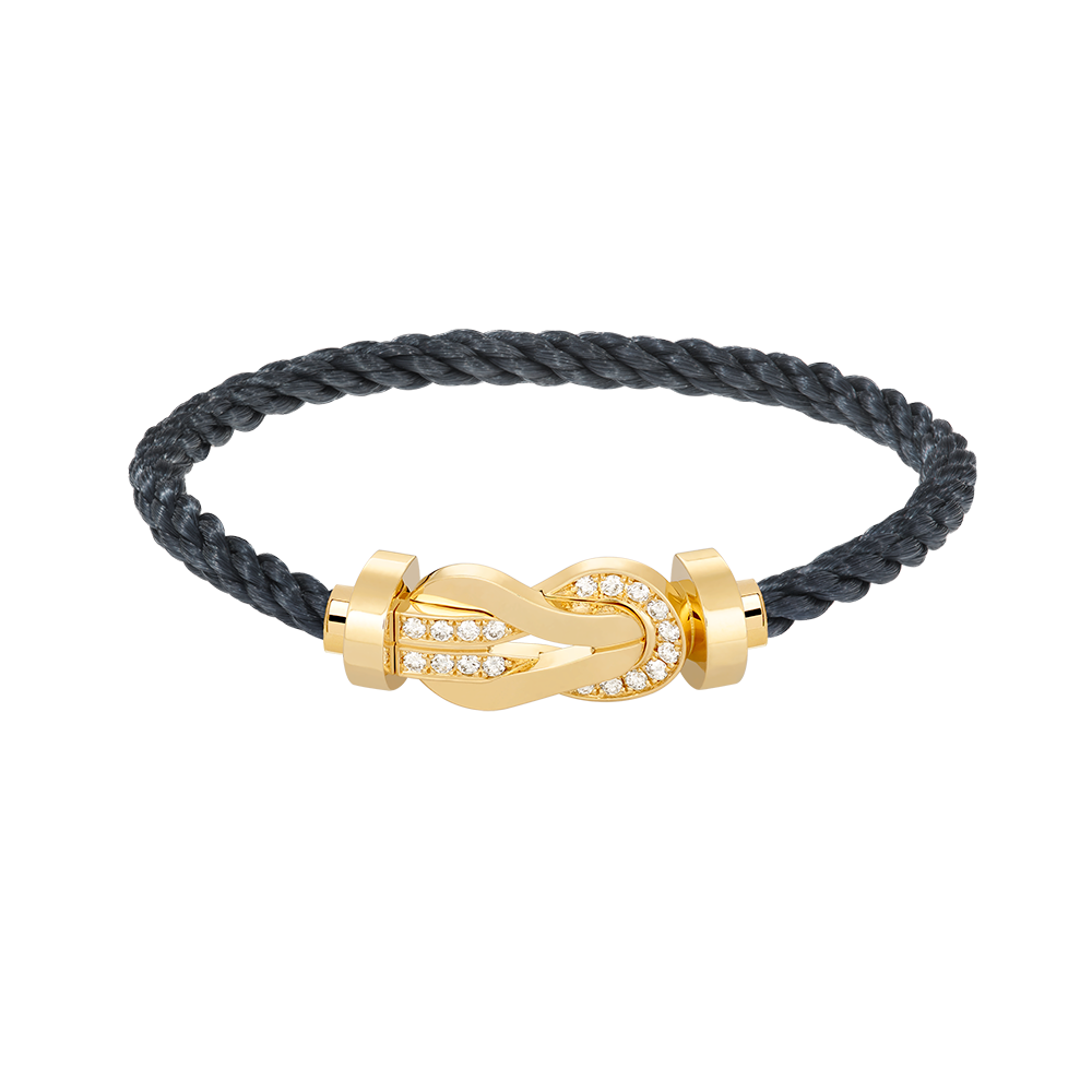 [Select]CHANCE LARGE 8 FIGURE BUCKLE HALF DIAMOND BRACELET GOLD