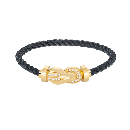 [Select]CHANCE LARGE 8 FIGURE BUCKLE HALF DIAMOND BRACELET GOLD