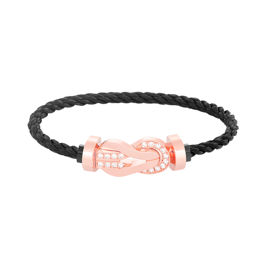 [Select]CHANCE LARGE 8 FIGURE BUCKLE HALF DIAMOND BRACELET Select GOLD