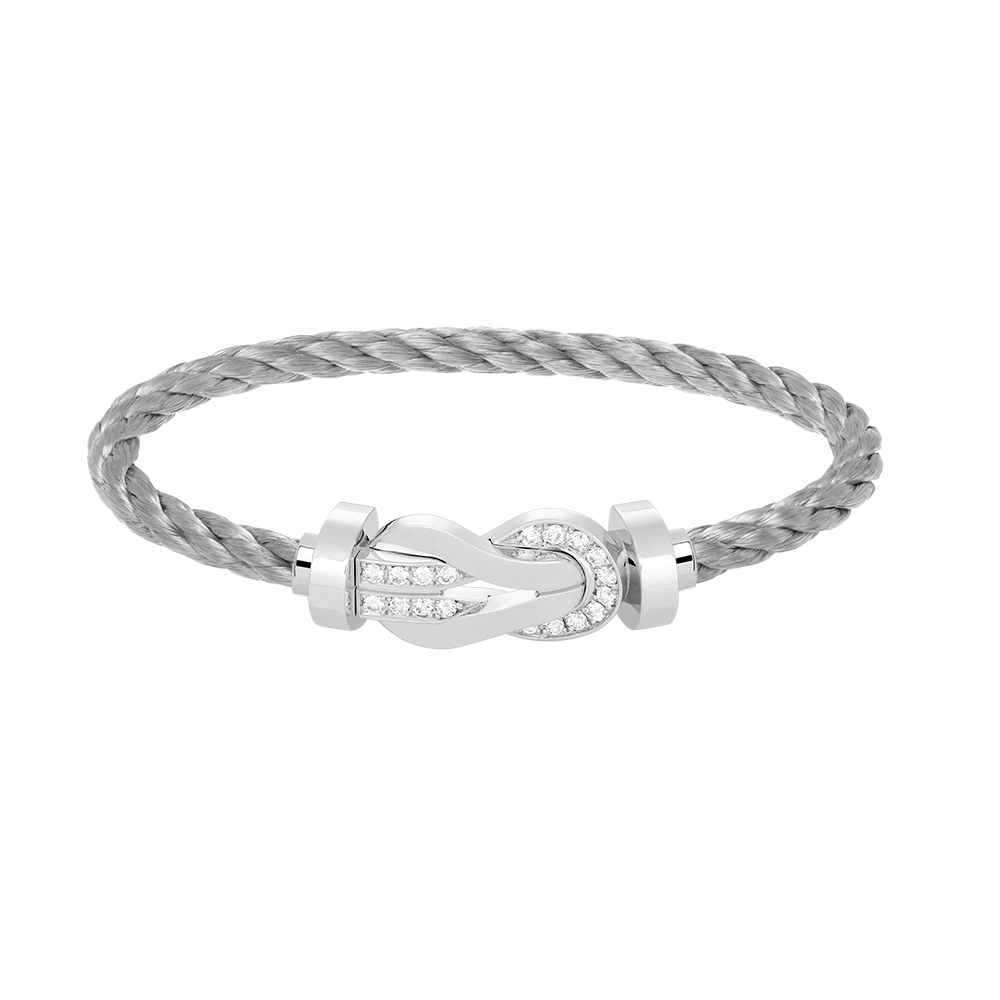 [Select]CHANCE LARGE 8 FIGURE BUCKLE HALF DIAMOND BRACELET SILVER
