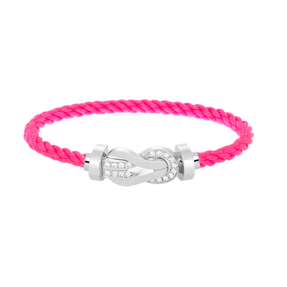 [Select]CHANCE LARGE 8 FIGURE BUCKLE HALF DIAMOND BRACELET SILVER