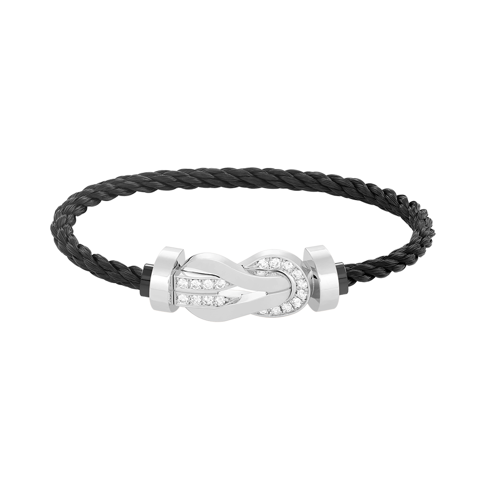 [Select]CHANCE LARGE 8 FIGURE BUCKLE HALF DIAMOND BRACELET SILVER