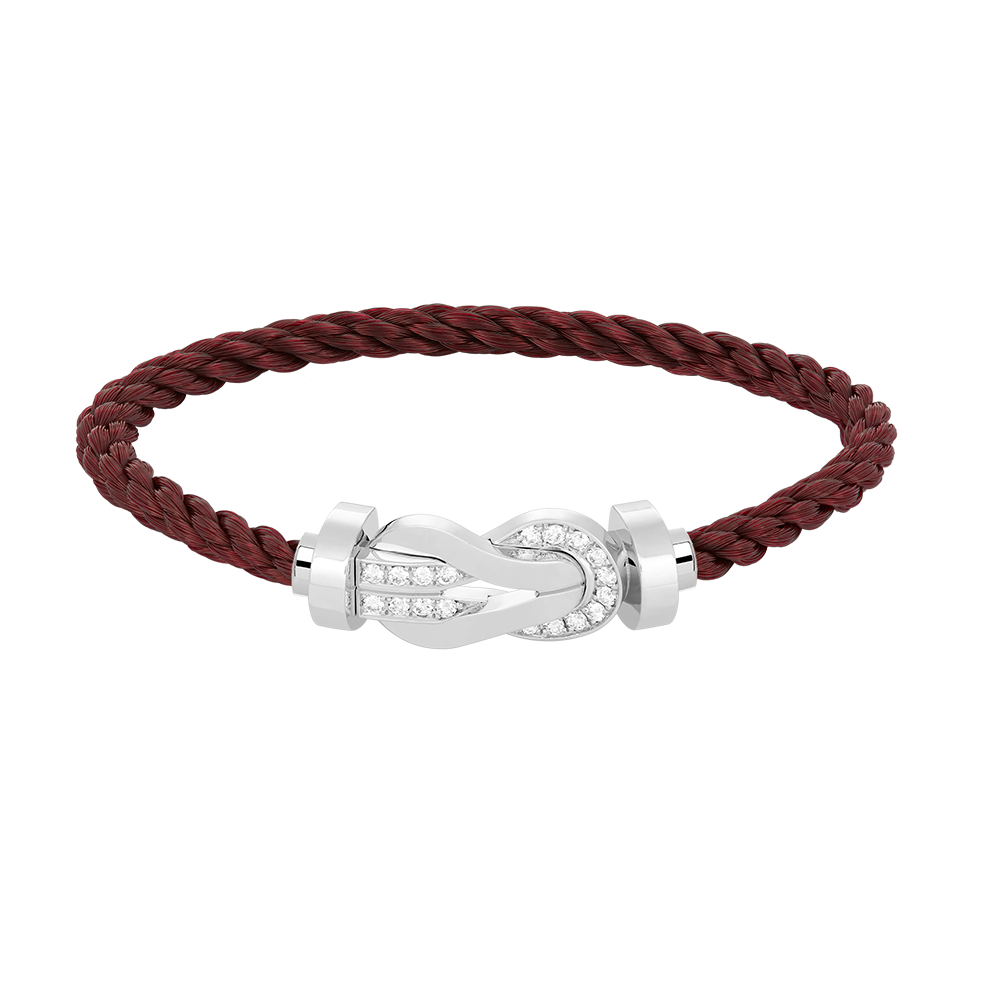 [Select]CHANCE LARGE 8 FIGURE BUCKLE HALF DIAMOND BRACELET SILVER