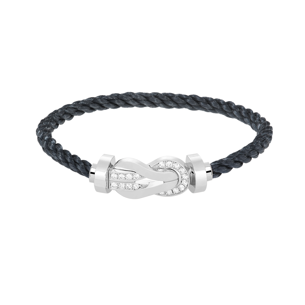 [Select]CHANCE LARGE 8 FIGURE BUCKLE HALF DIAMOND BRACELET SILVER