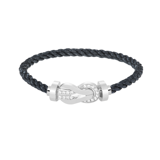 [Select]CHANCE LARGE 8 FIGURE BUCKLE HALF DIAMOND BRACELET SILVER