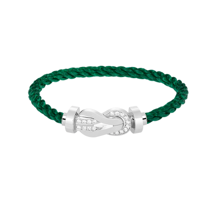 [Select]CHANCE LARGE 8 FIGURE BUCKLE HALF DIAMOND BRACELET SILVER
