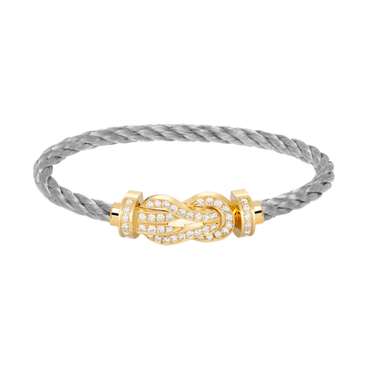 [Select]CHANCE LARGE 8 FIGURE BUCKLE FULLDIAMOND BRACELET GOLD