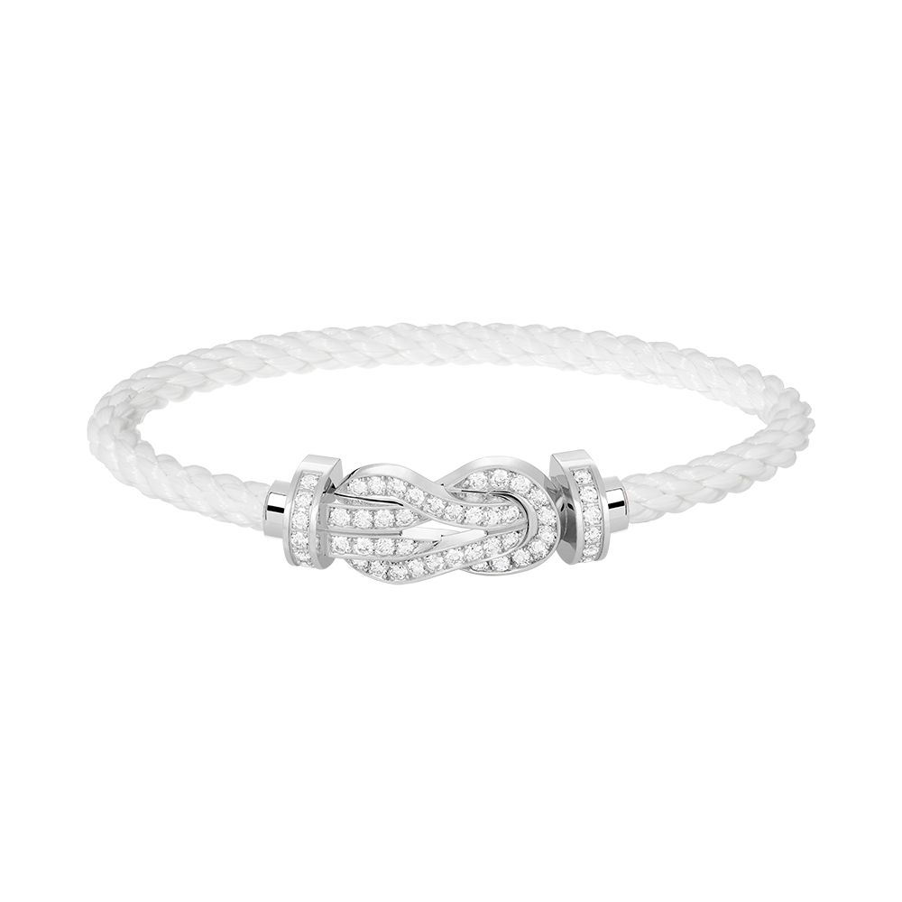 [Select]CHANCE LARGE 8 FIGURE BUCKLE FULL DIAMOND BRACELET SILVER