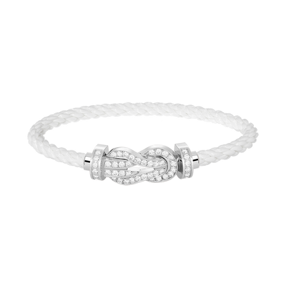 [Select]CHANCE LARGE 8 FIGURE BUCKLE FULL DIAMOND BRACELET SILVER