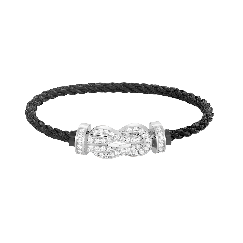 [Select]CHANCE LARGE 8 FIGURE BUCKLE FULL DIAMOND BRACELET SILVER