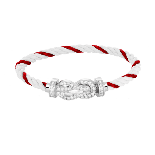 [Select]CHANCE LARGE 8 FIGURE BUCKLE FULL DIAMOND BRACELET SILVER