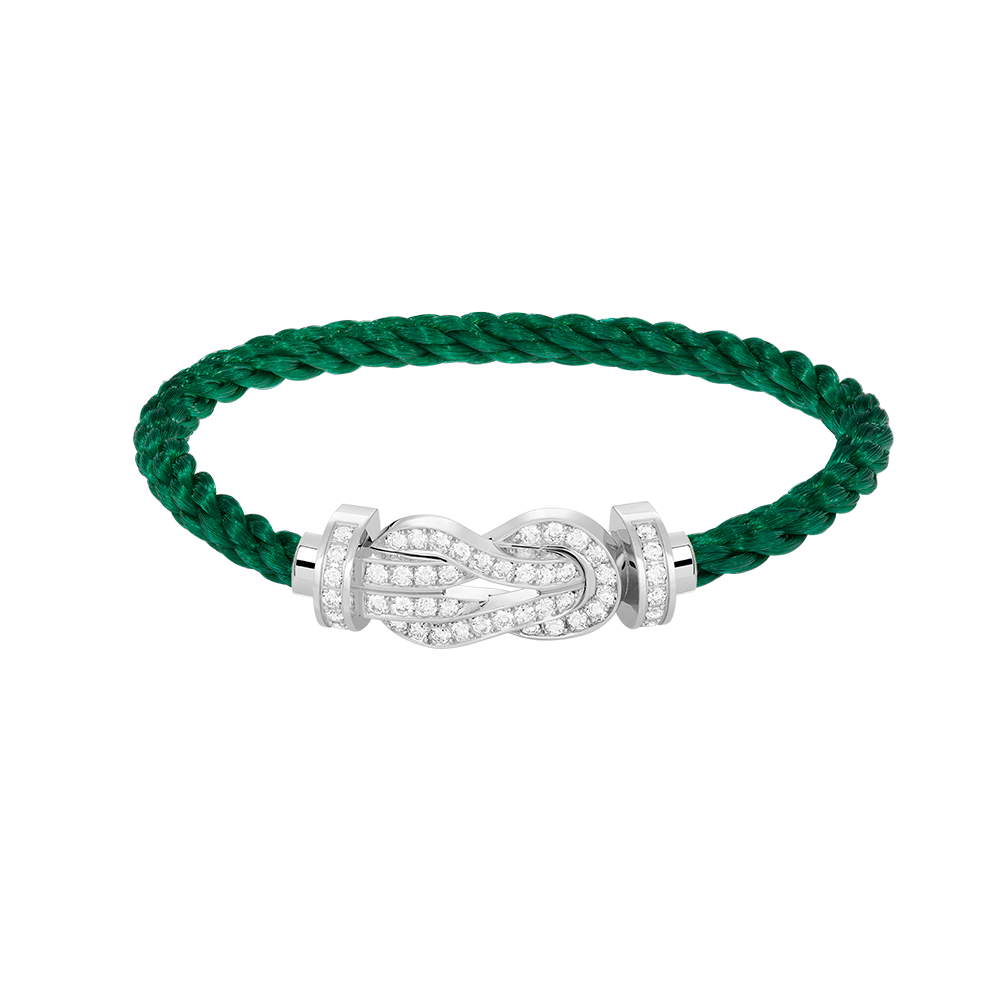 [Select]CHANCE LARGE 8 FIGURE BUCKLE FULL DIAMOND BRACELET SILVER