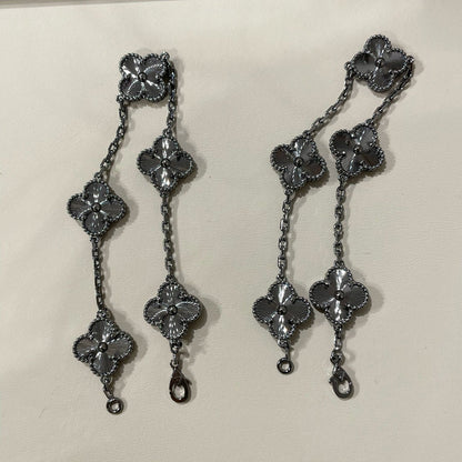 [Select]CLOVER 5 MOTIF BLACK BRACELET