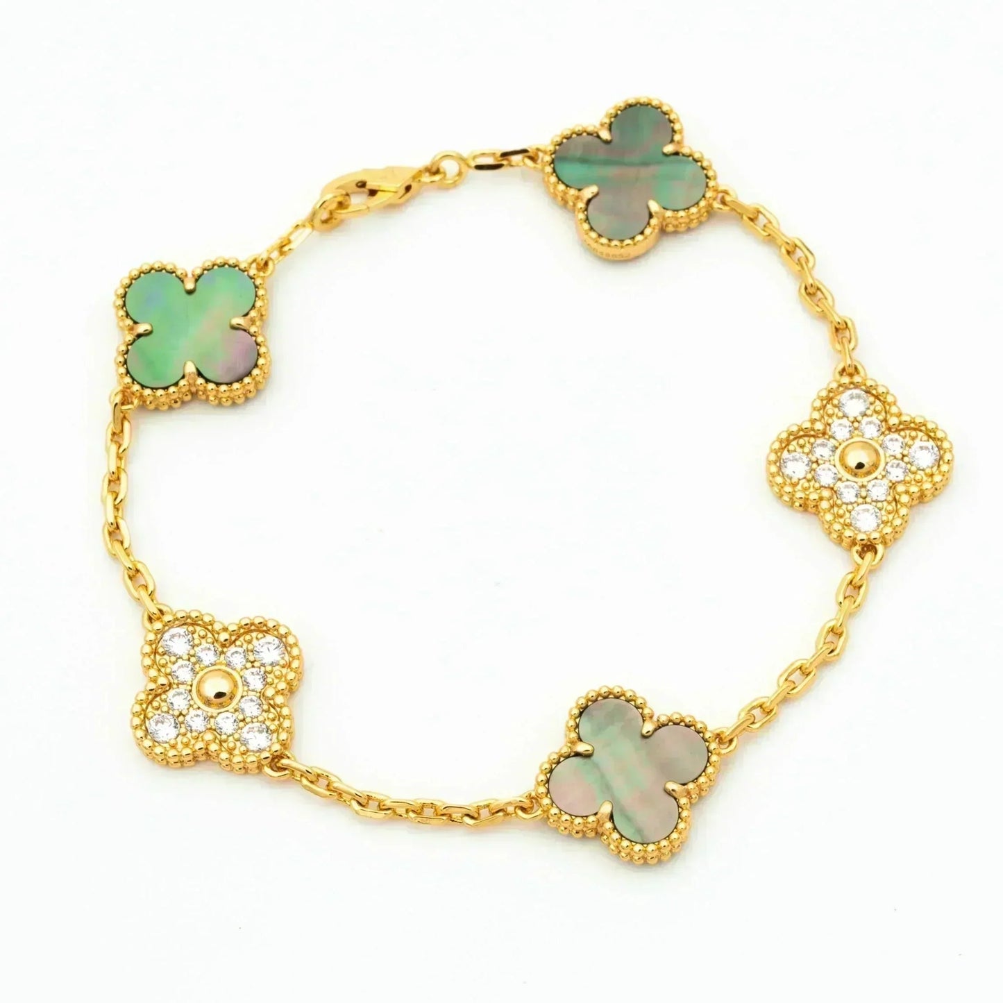 [Select] CLOVER 5 MOTIF GRAY MOP BRACELET COLLECTION