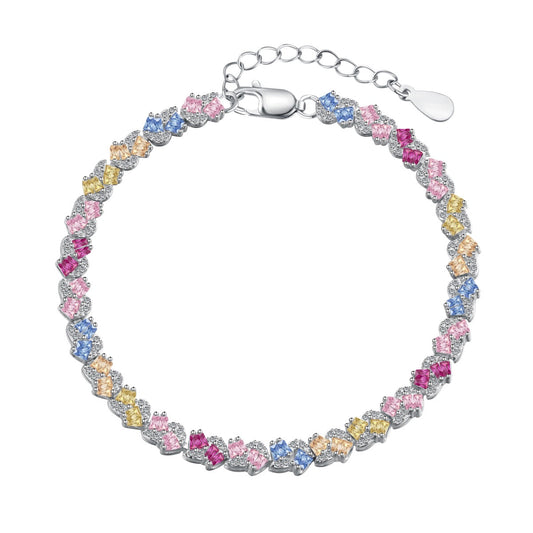 [select Jewelry]Ornate Colorful Flower Shape Party Bracelet