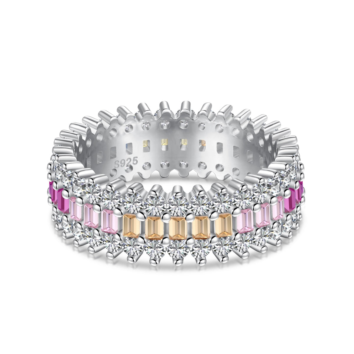 [select Jewelry]Ornate Colorful Radiant Cut Daily Ring