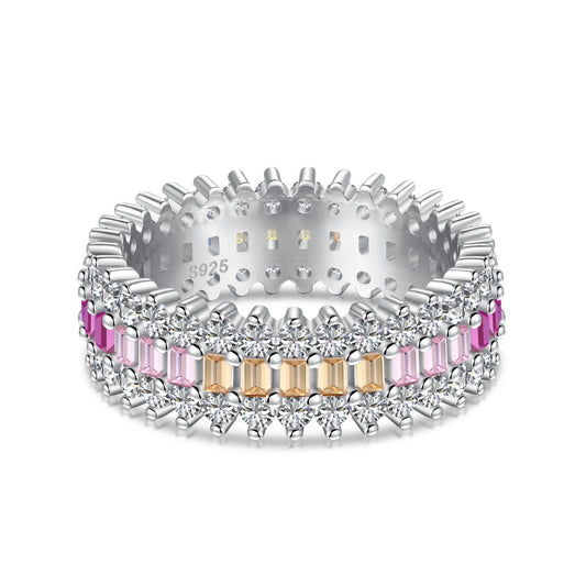 [select Jewelry]Ornate Colorful Radiant Cut Daily Ring