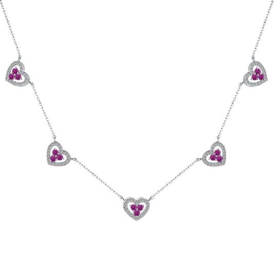 [select Jewelry]Sparkling Five Heart Necklace