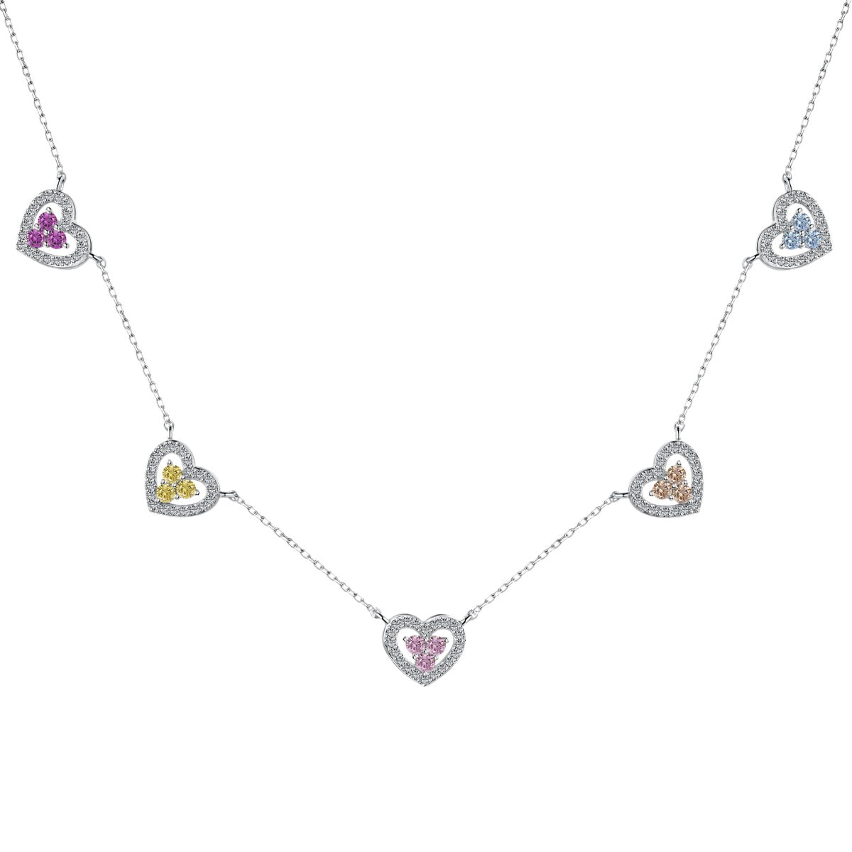 [select Jewelry]Sparkling Five Heart Necklace