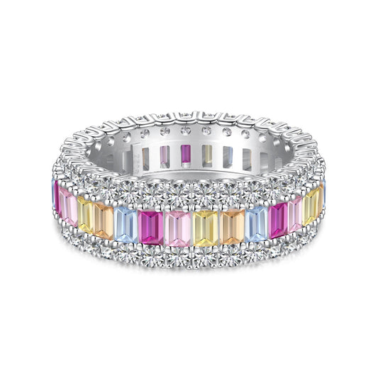 [select Jewelry]Dainty Colorful Radiant Cut Daily Ring