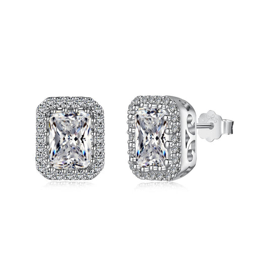 [select Jewelry]1.0 Carat Luxurious Dainty Emerald Cut Daily Earrings