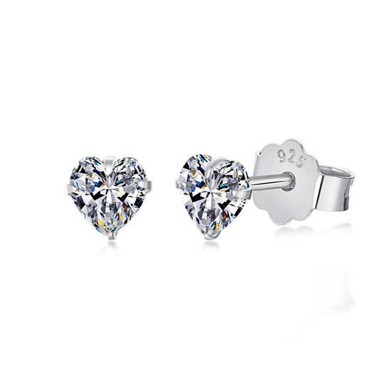 [select Jewelry]Sparkling Heart Shaped Simple Earrings