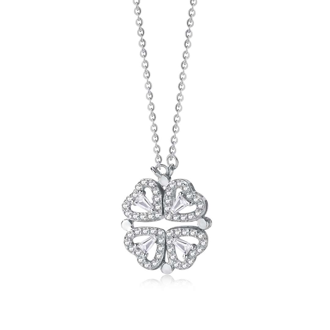 [select Jewelry]Ornate Heart Cut Flower Shape Necklace