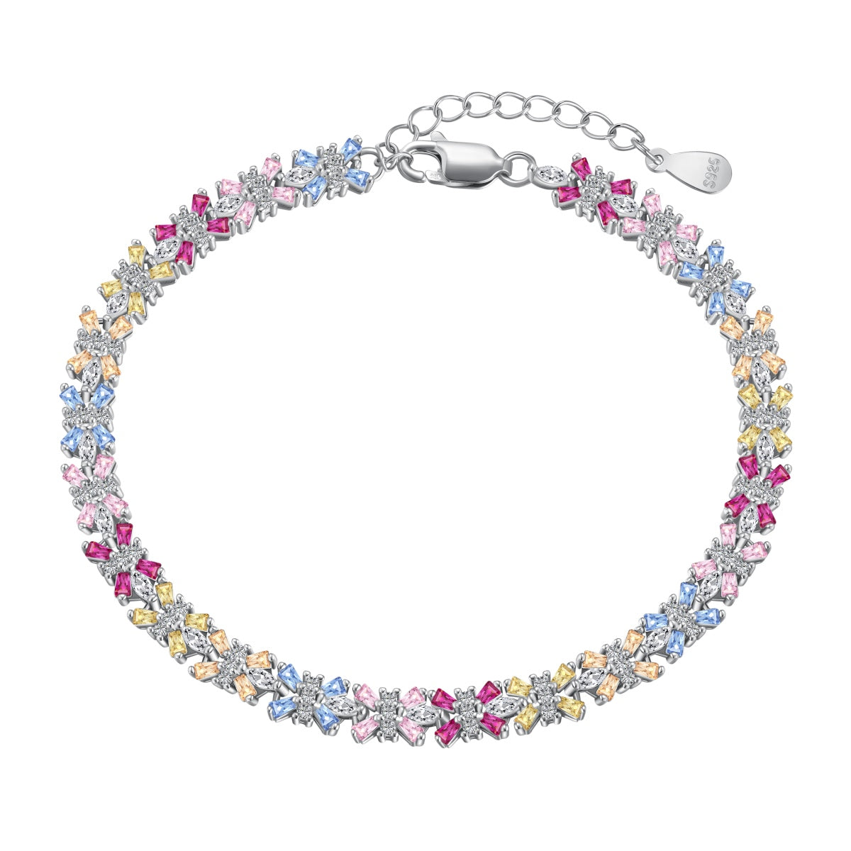 [select Jewelry]Radiant Colorful Emerald Cut Party Bracelet