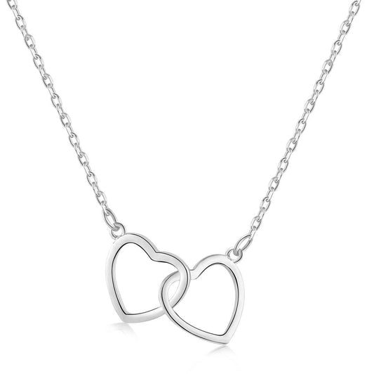 [select Jewelry]Sterling Silver Love Double Ring Necklace