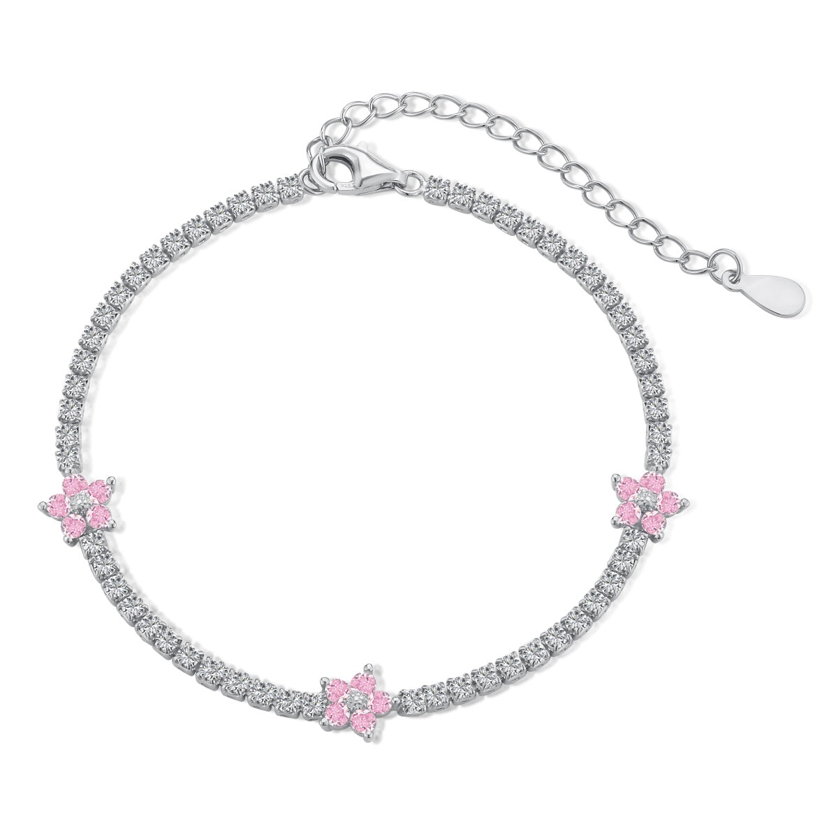[select Jewelry]Sparkling Flower Shape Tennis Bracelet