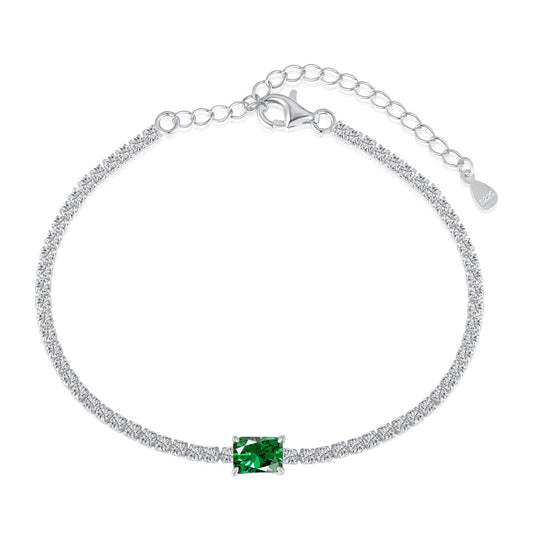 [select Jewelry]1.0 Carat Unique Emerald Cut Banquet Bracelet