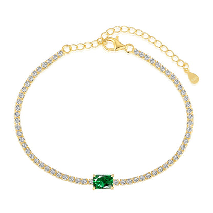 [select Jewelry]1.0 Carat Unique Emerald Cut Banquet Bracelet