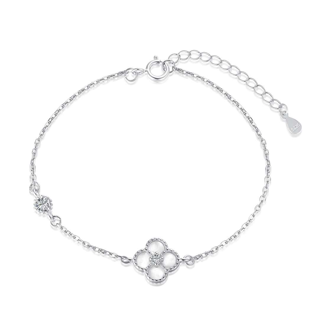 [select Jewelry]Delicate Four Leaf Clover Bracelet