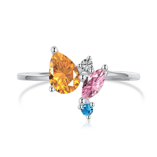 [select Jewelry]Radiant Colorful Multi Cut Daily Ring