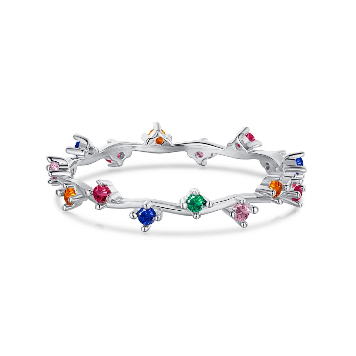 [select Jewelry]Radiant Colorful Round Cut Daily Ring
