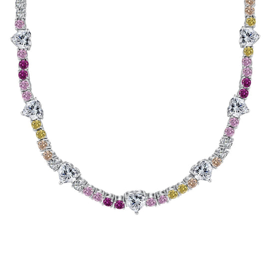 [select Jewelry]Delicate Colorful Rainbow Tennis Chain
