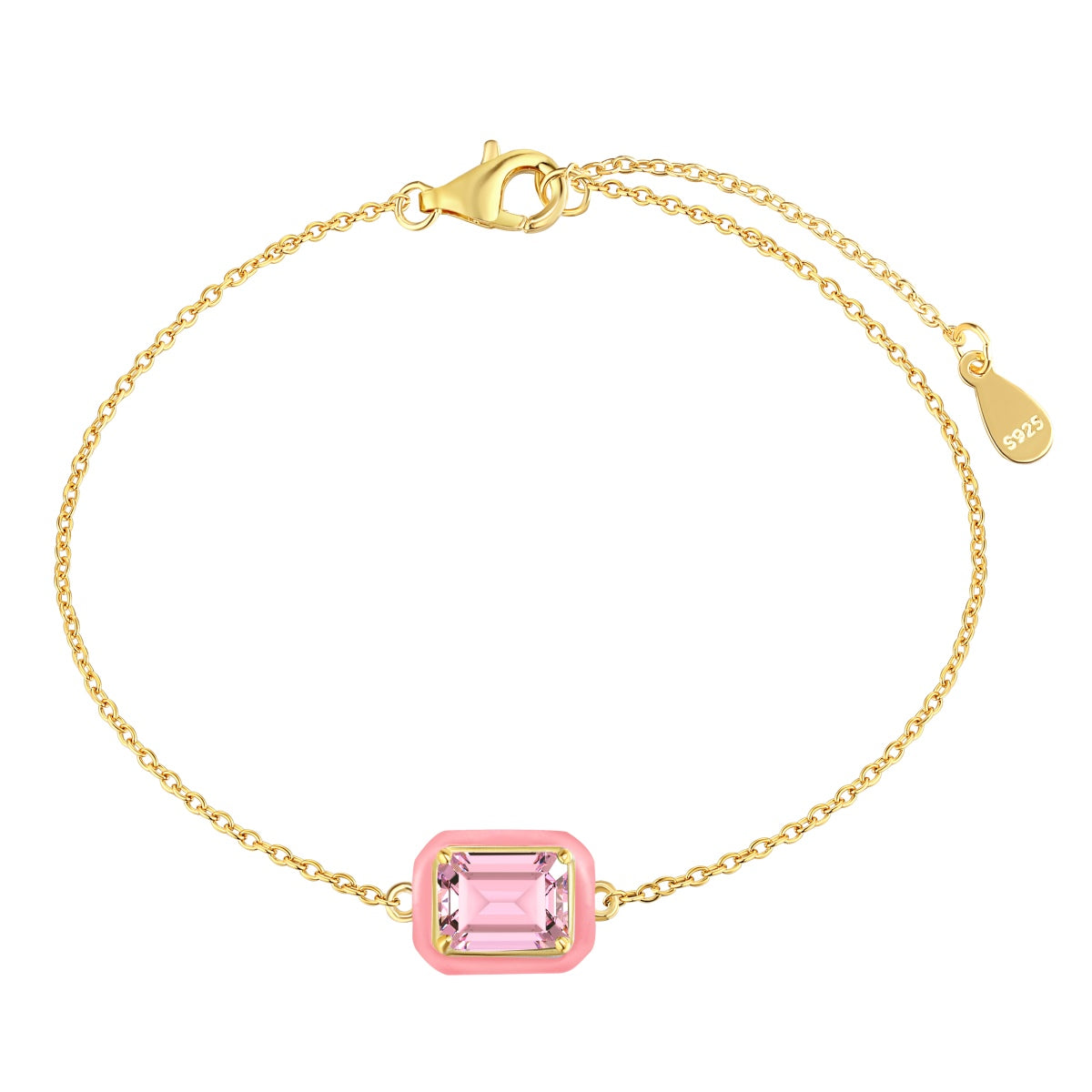 [select Jewelry]2.0 Carat Sparkling Colorful Emerald Cut Daily Bracelet