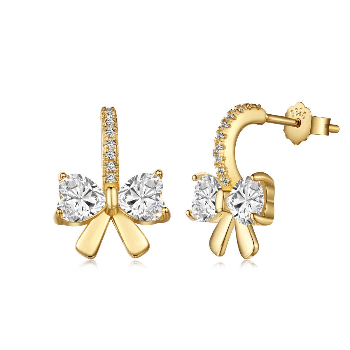 [select Jewelry]Exquisite Earrings With Heart-Shaped Bow Design