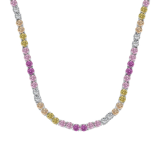 [select Jewelry]Delicate Colorful Tennis Necklace