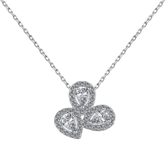 [select Jewelry]Elegant Flower Shape Pear Cut Necklace