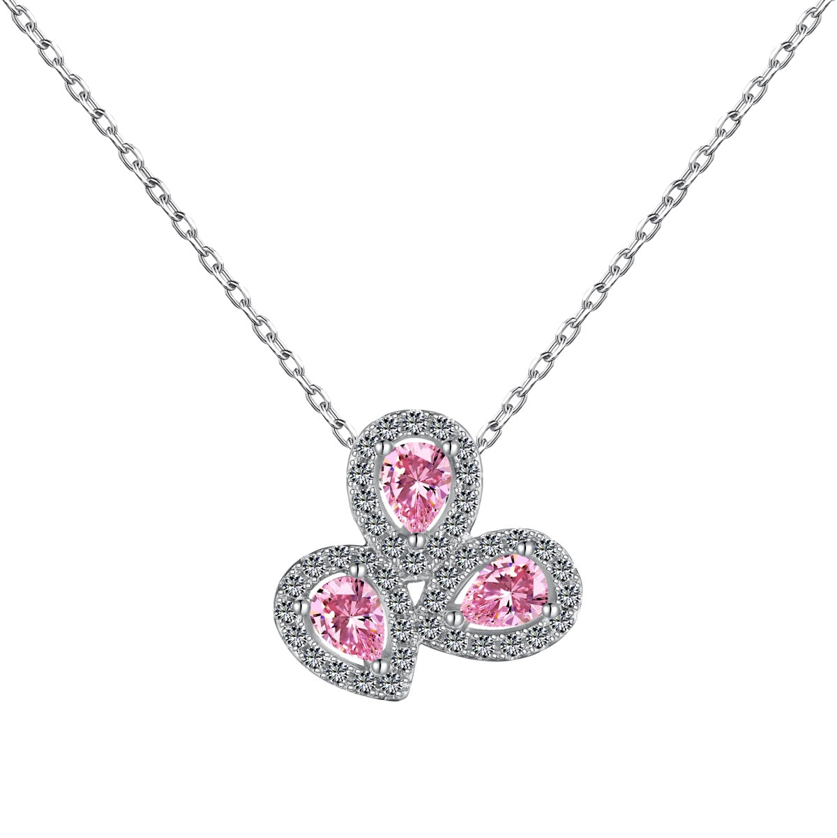 [select Jewelry]Elegant Flower Shape Pear Cut Necklace
