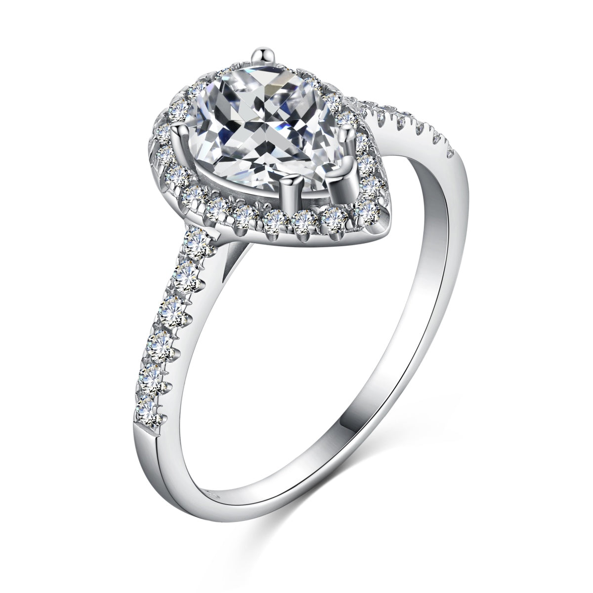 [select Jewelry]1.0 Carat Luxurious Resplendent Water Drop Shape Wedding Ring