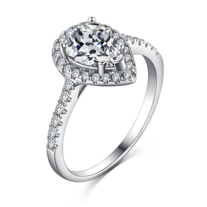 [select Jewelry]1.0 Carat Luxurious Resplendent Water Drop Shape Wedding Ring