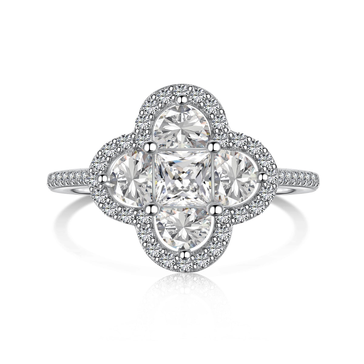 [select Jewelry]Luxurious Eternity Flower Shape Banquet Ring