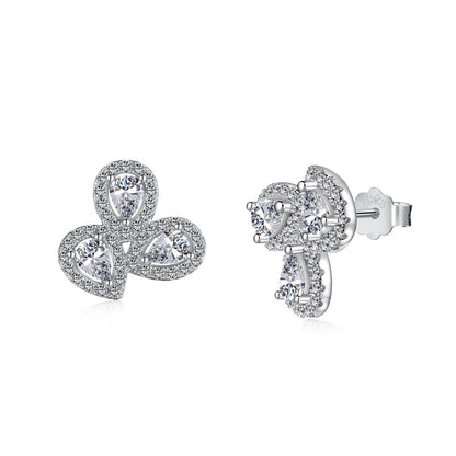 [select Jewelry]Ornate Flower Shape Pear Cut Lover Earrings