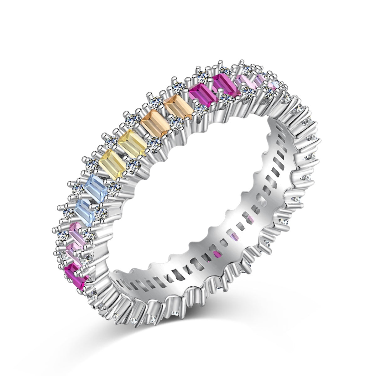 [select Jewelry]Splashy Ornate Emerald Cut Cocktail Ring