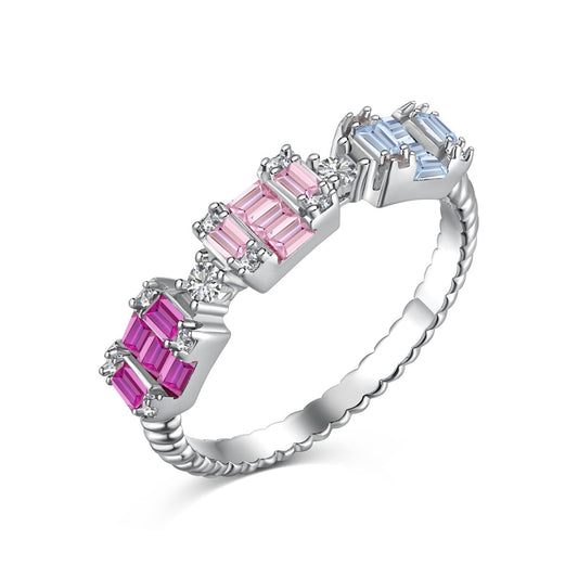 [select Jewelry]Unique Colorful Emerald Cut Party Ring
